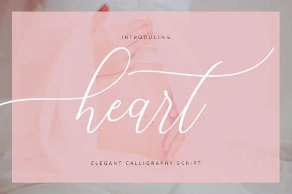 Heart calligraphy font