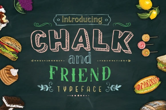 Chalk and Friend chalkborad style sign font