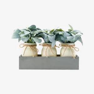 Set of 3 faux plants for coffee table decor