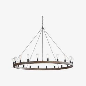 circular oak chandelier
