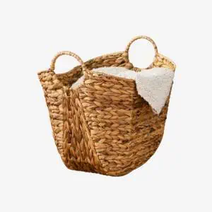 woven storage basket with handles