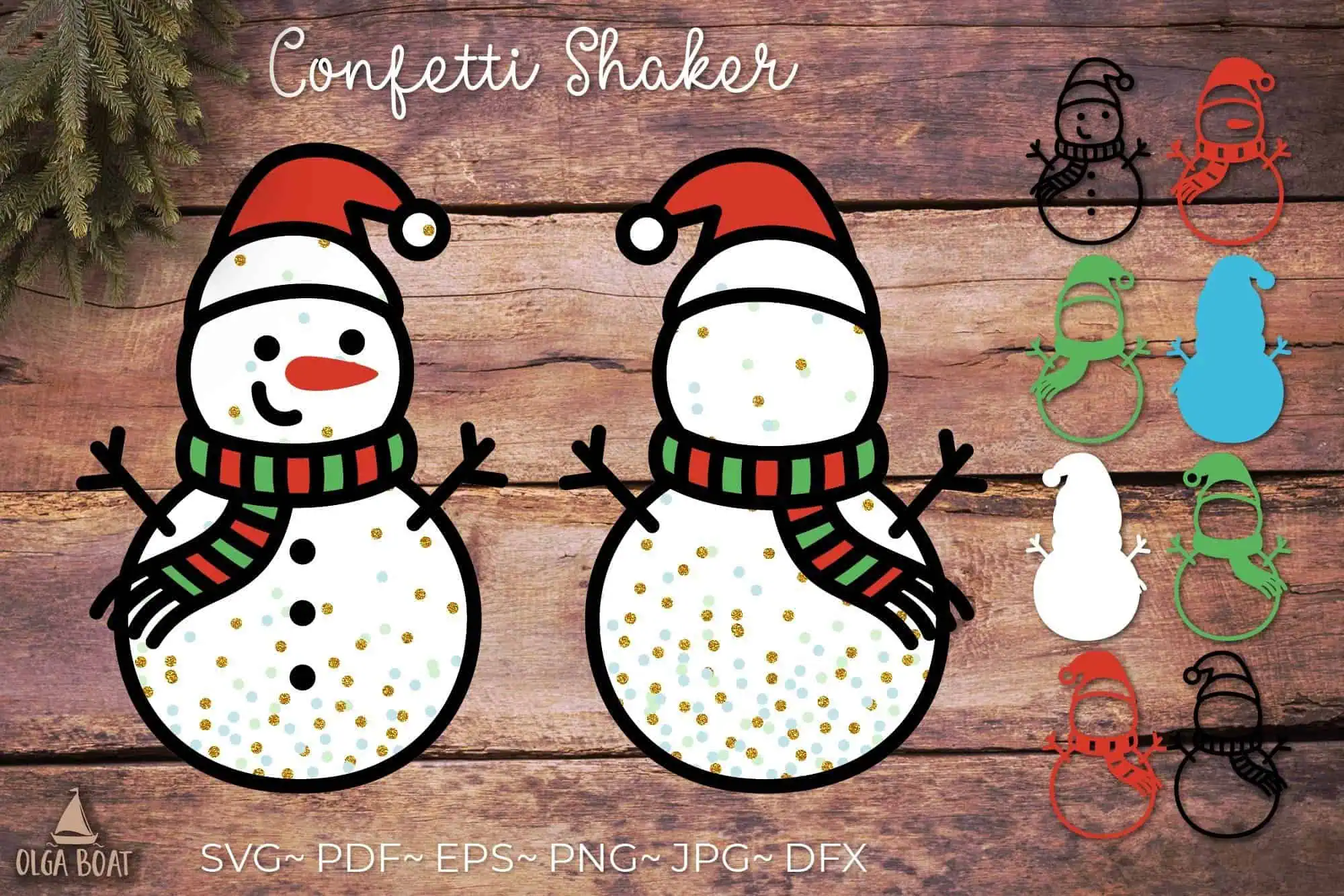 snowman shaker ornaments filled with gold confetti