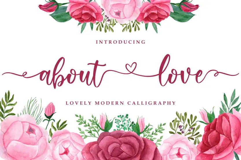 About Love font preview from Creative Fabrica