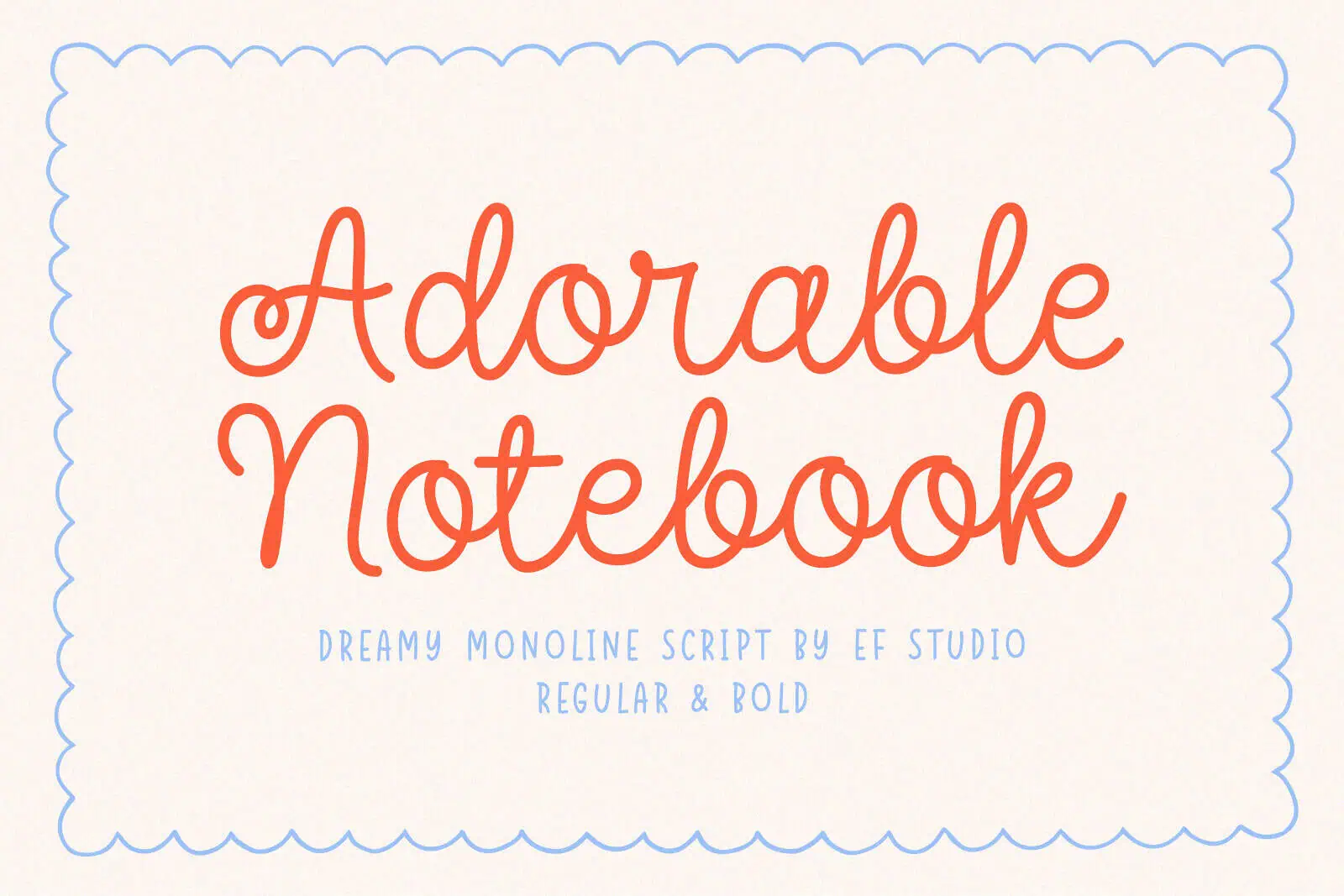 Adorable Notebook font preview from Creative Fabrica