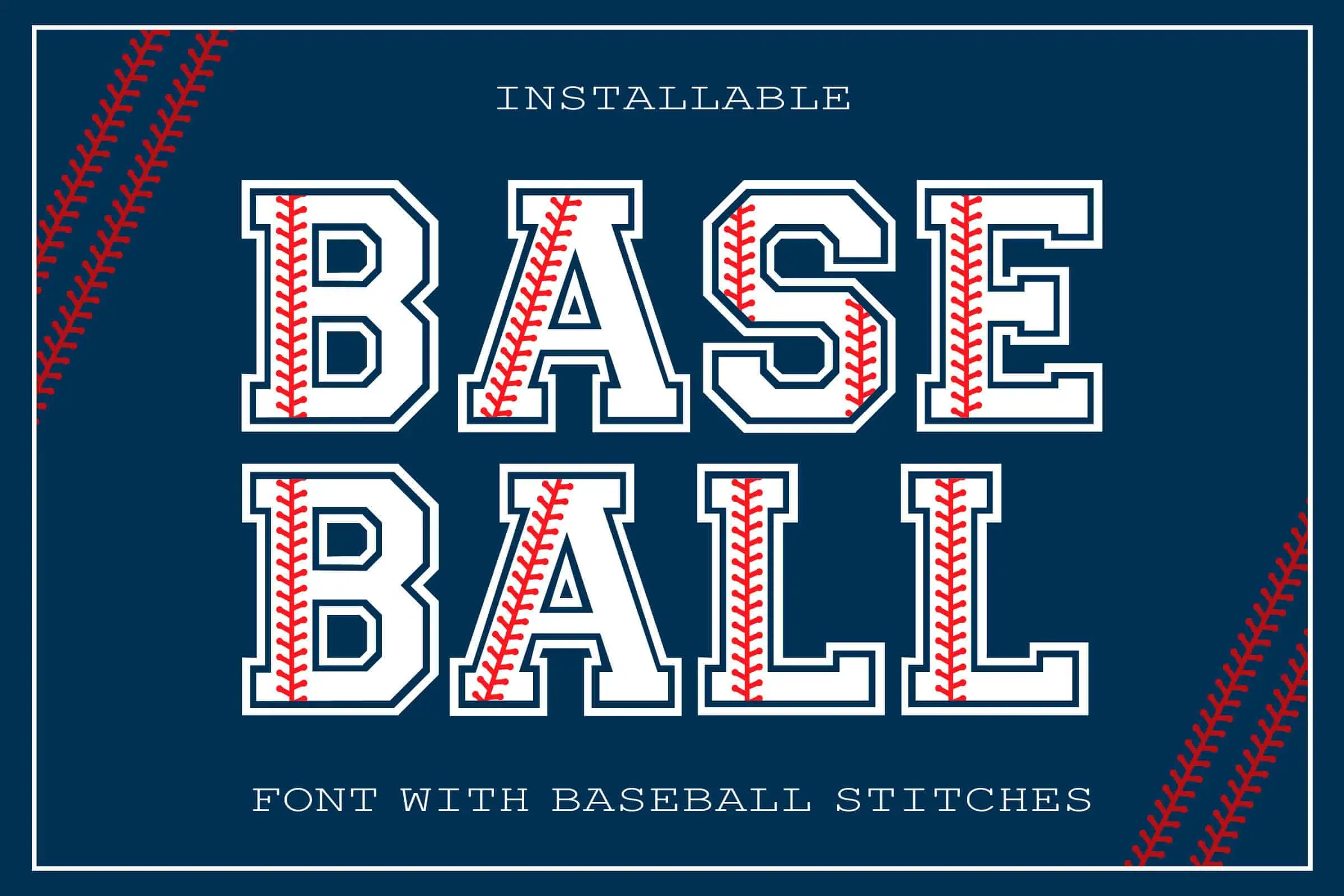 Baseball Seam font preview from Creative Fabrica