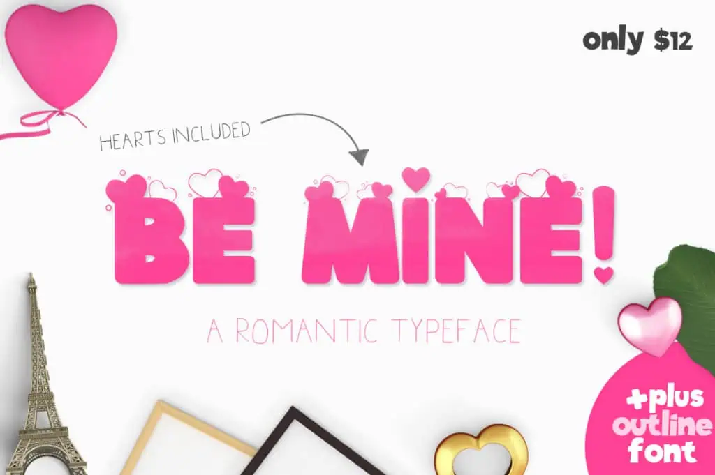 Be Mine font preview from Creative Fabrica