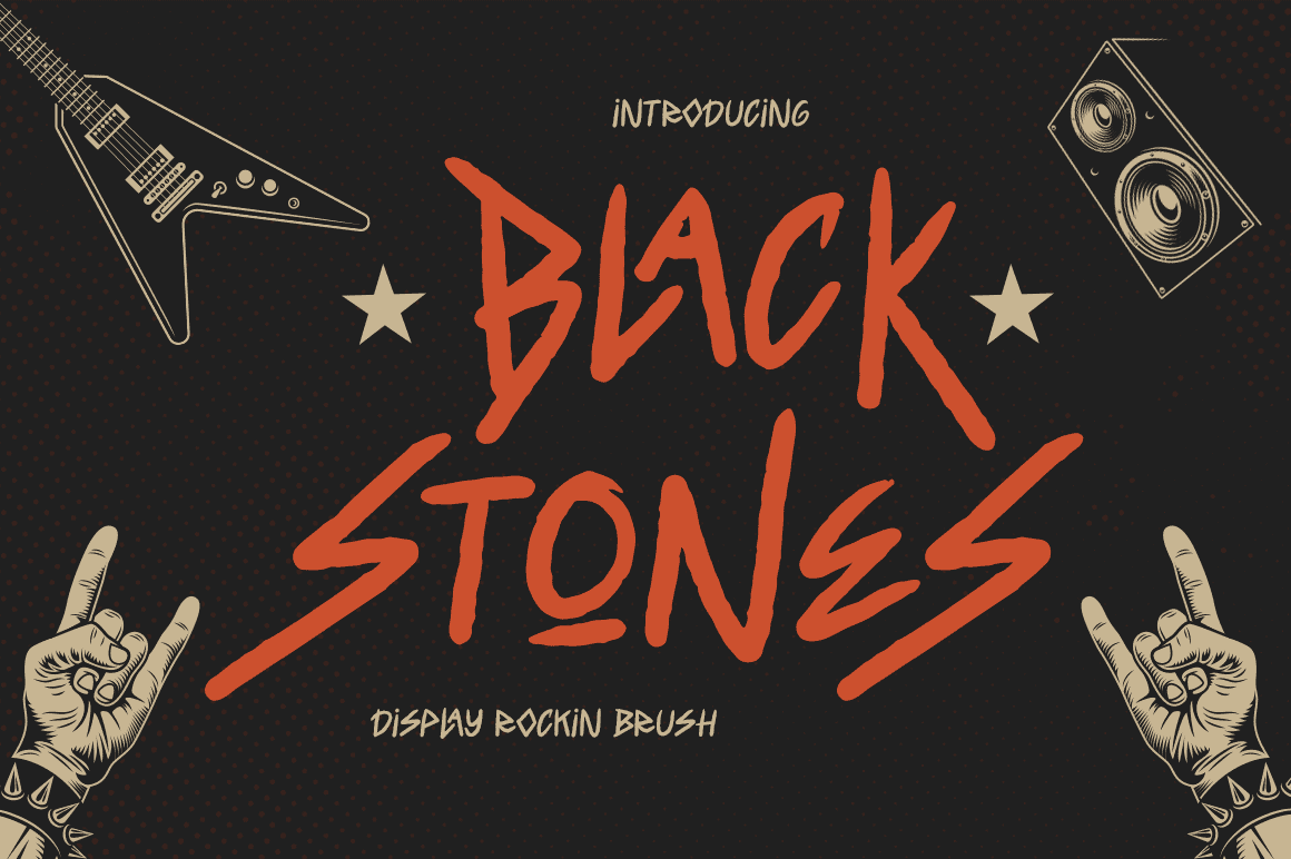 Black Stones font preview from Creative Fabrica
