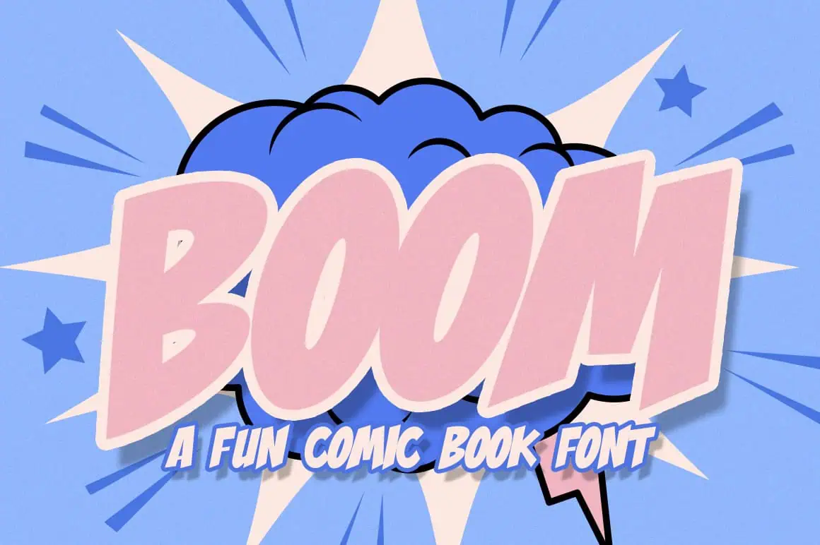 Boom Comic font preview from Creative Fabrica