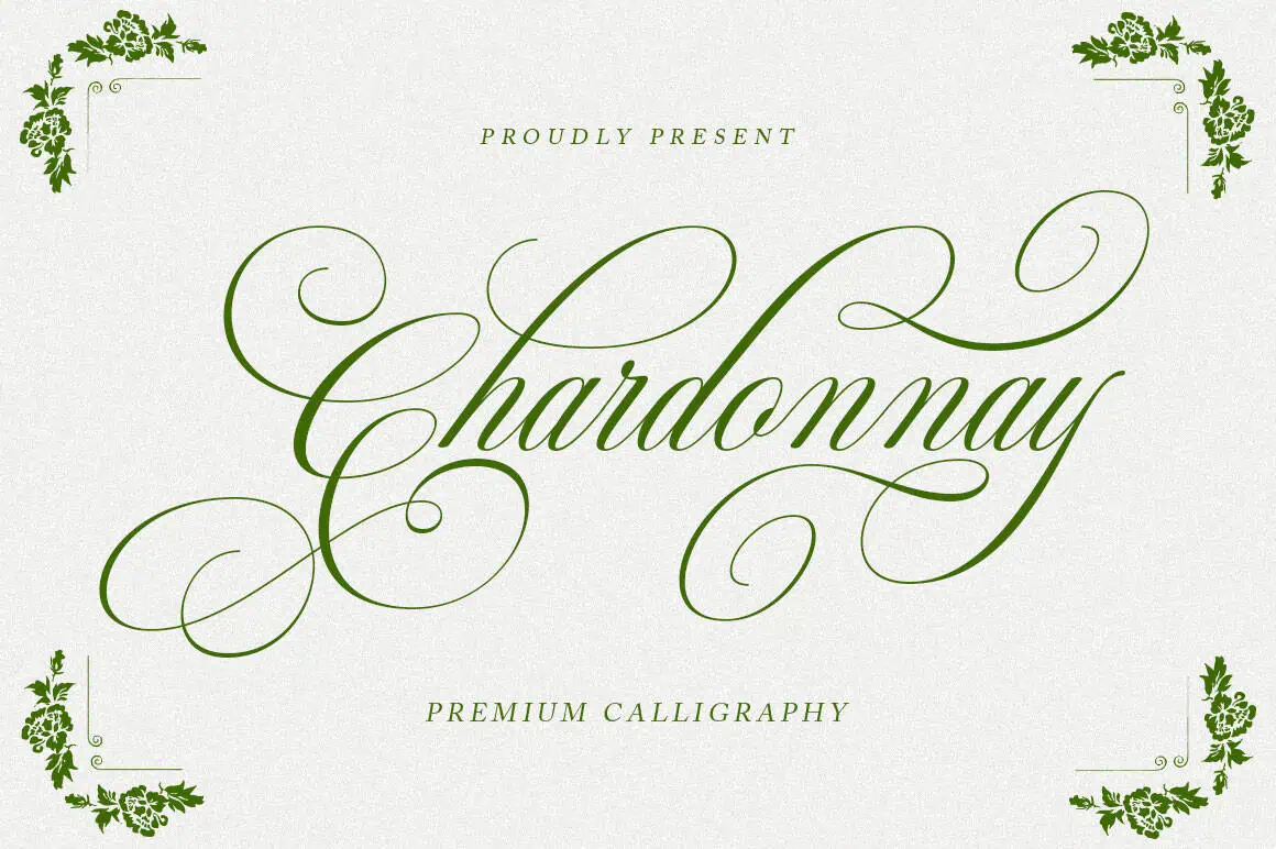 Chardonnay font preview from Creative Fabrica