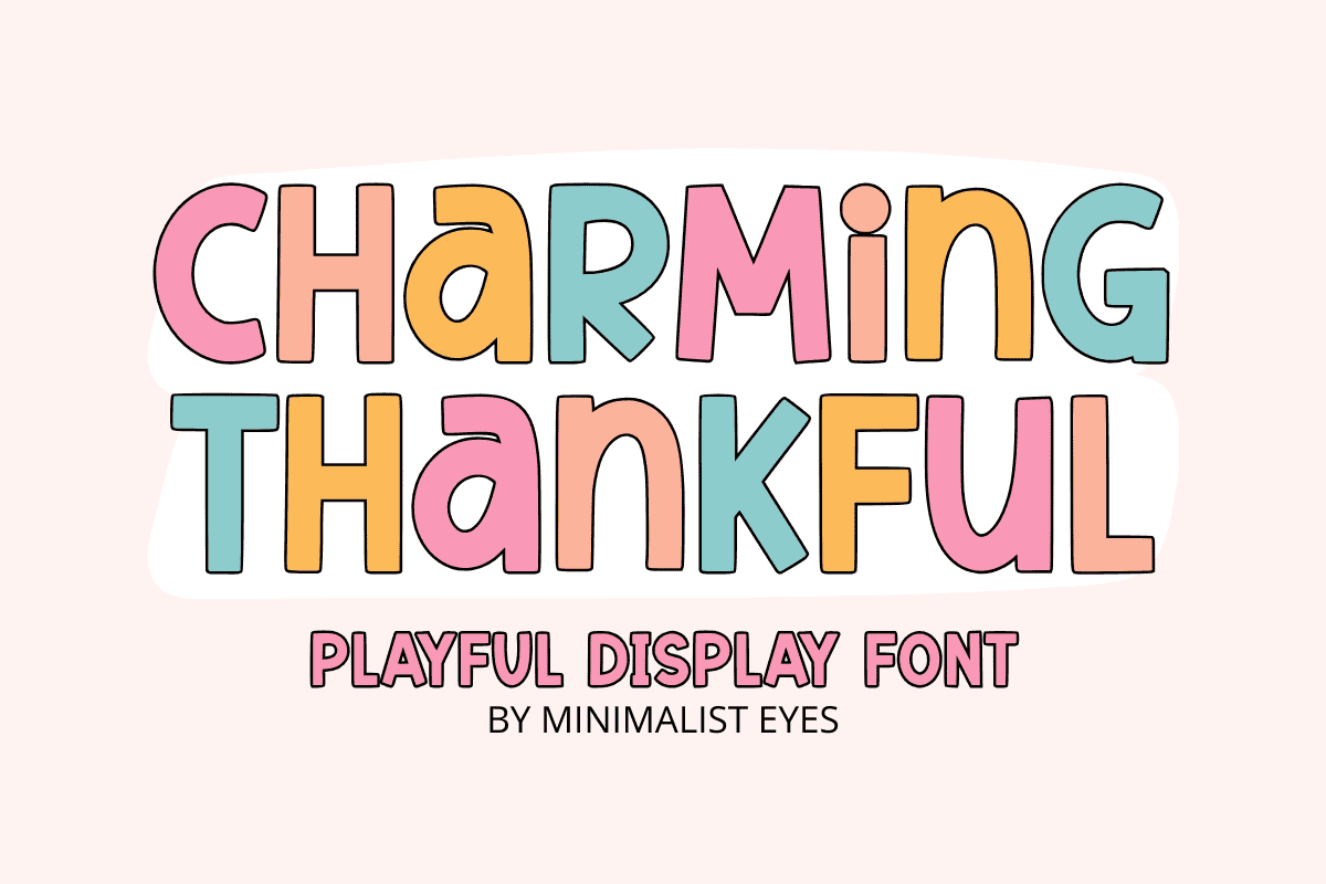 Charming Thankful font preview from Creative Fabrica