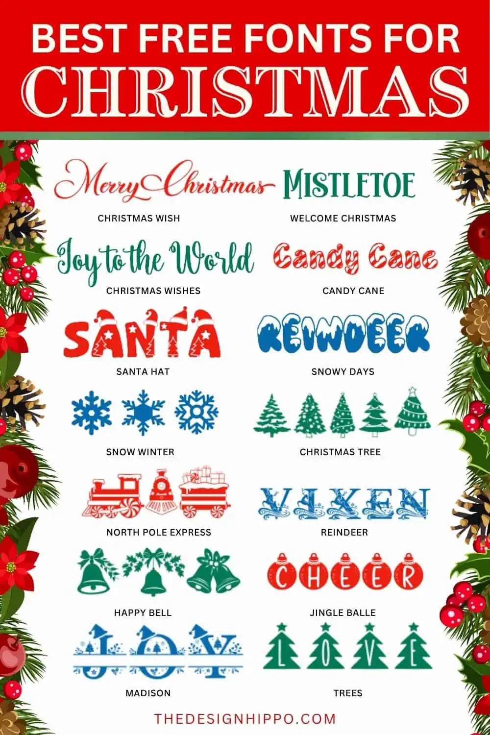 best christmas fonts for cricut