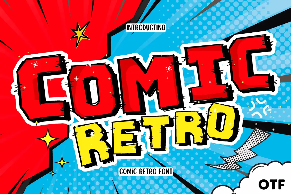 Comic Retro font preview from Creative Fabrica