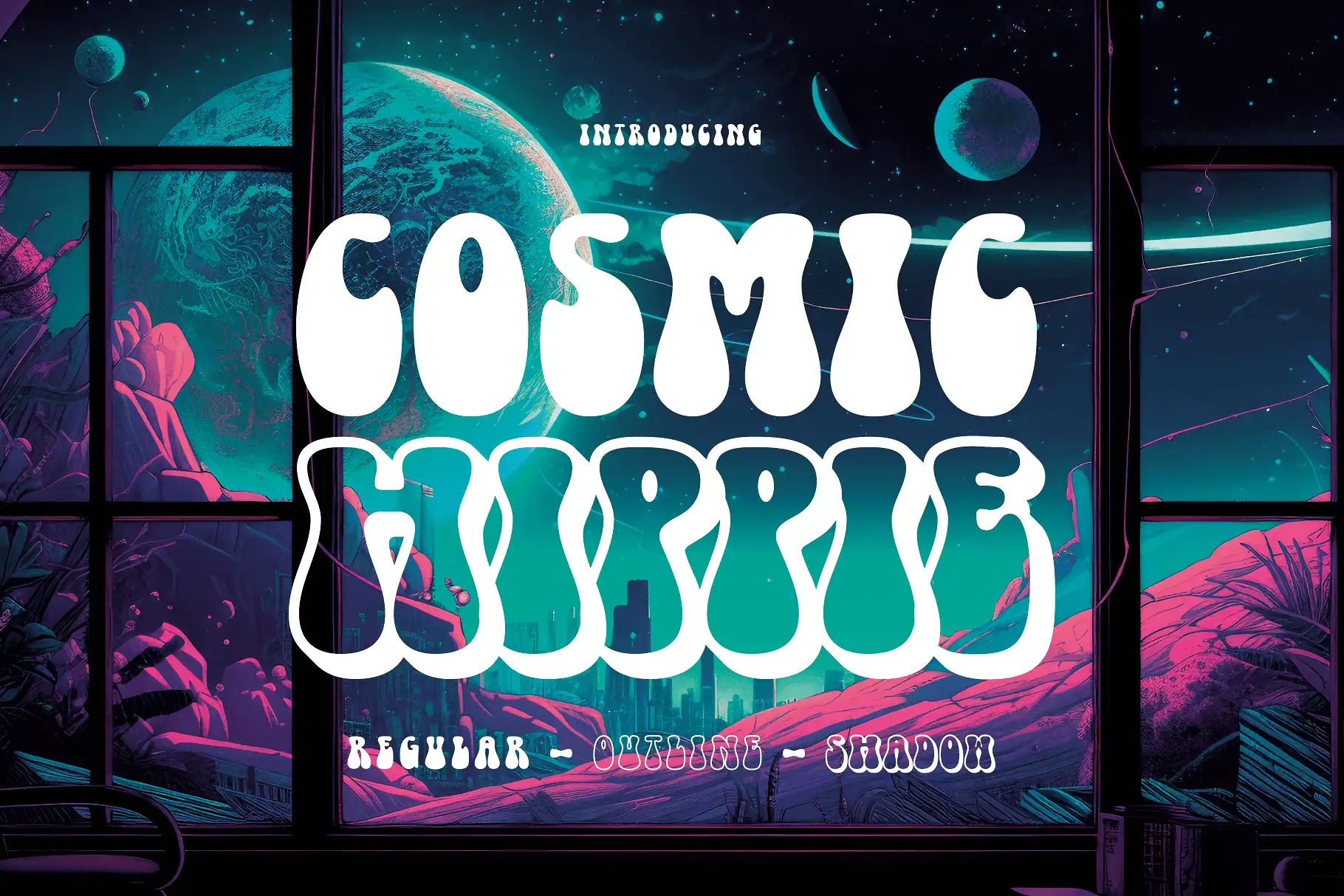 Cosmic Hippie font preview from Creative Fabrica