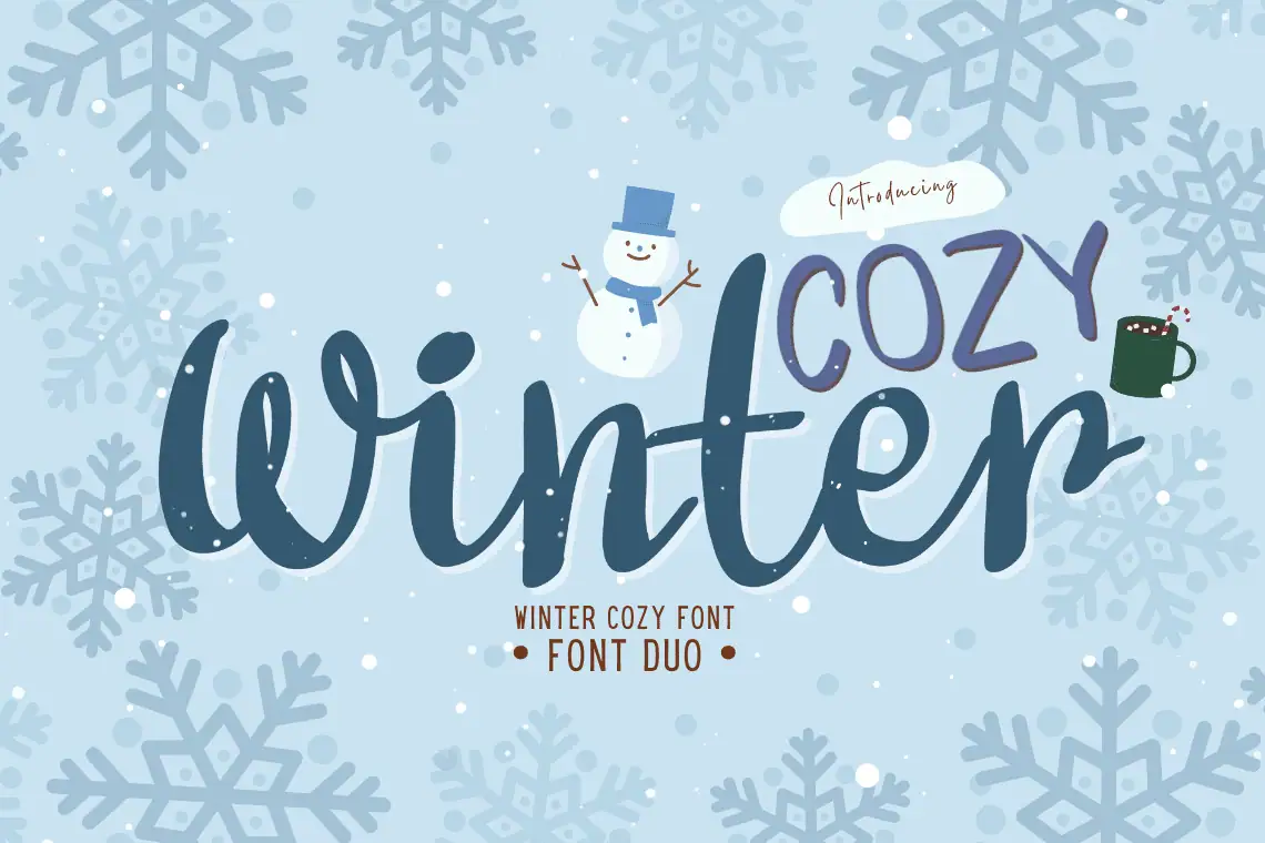 Cozy Winter font preview from Creative Fabrica