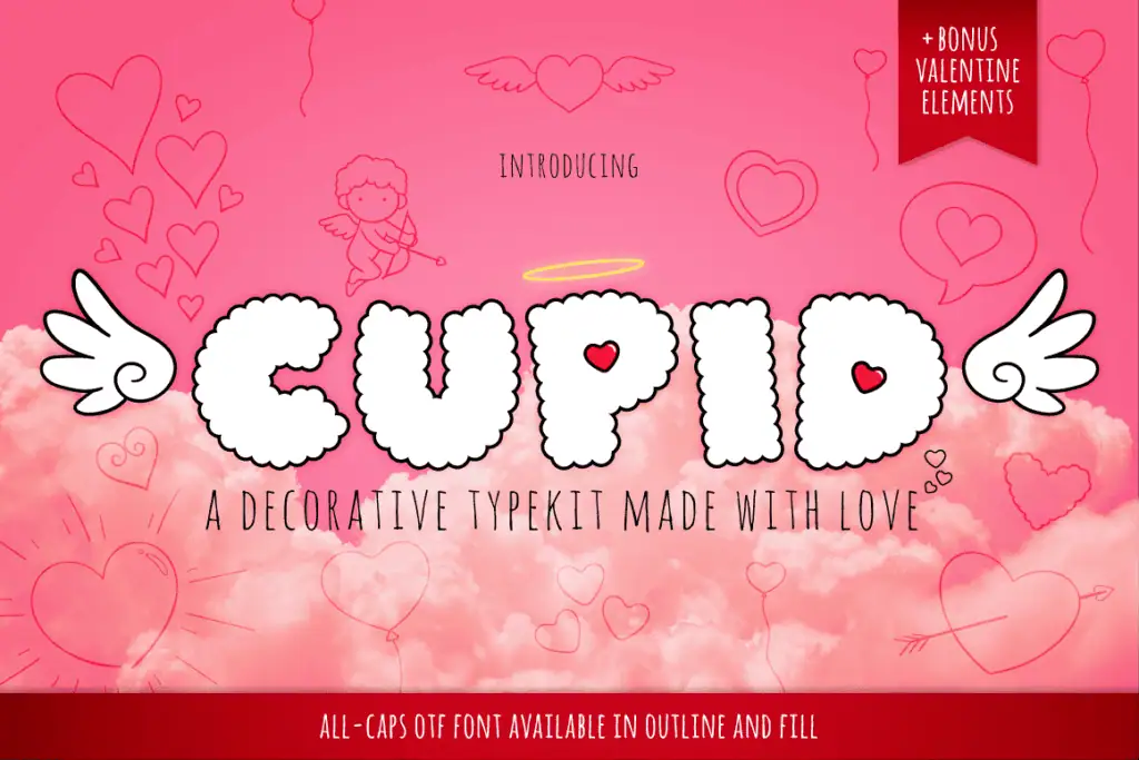 Cupid font preview from Creative Fabrica