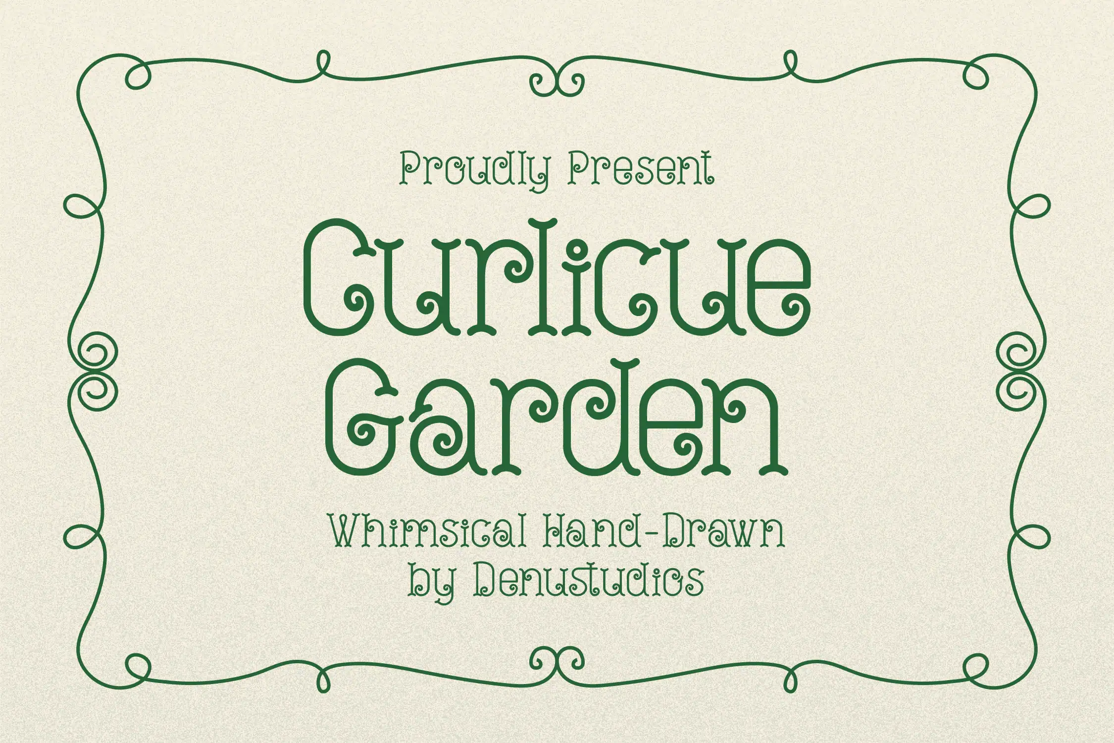 Curlicue Garden font preview from Creative Fabrica