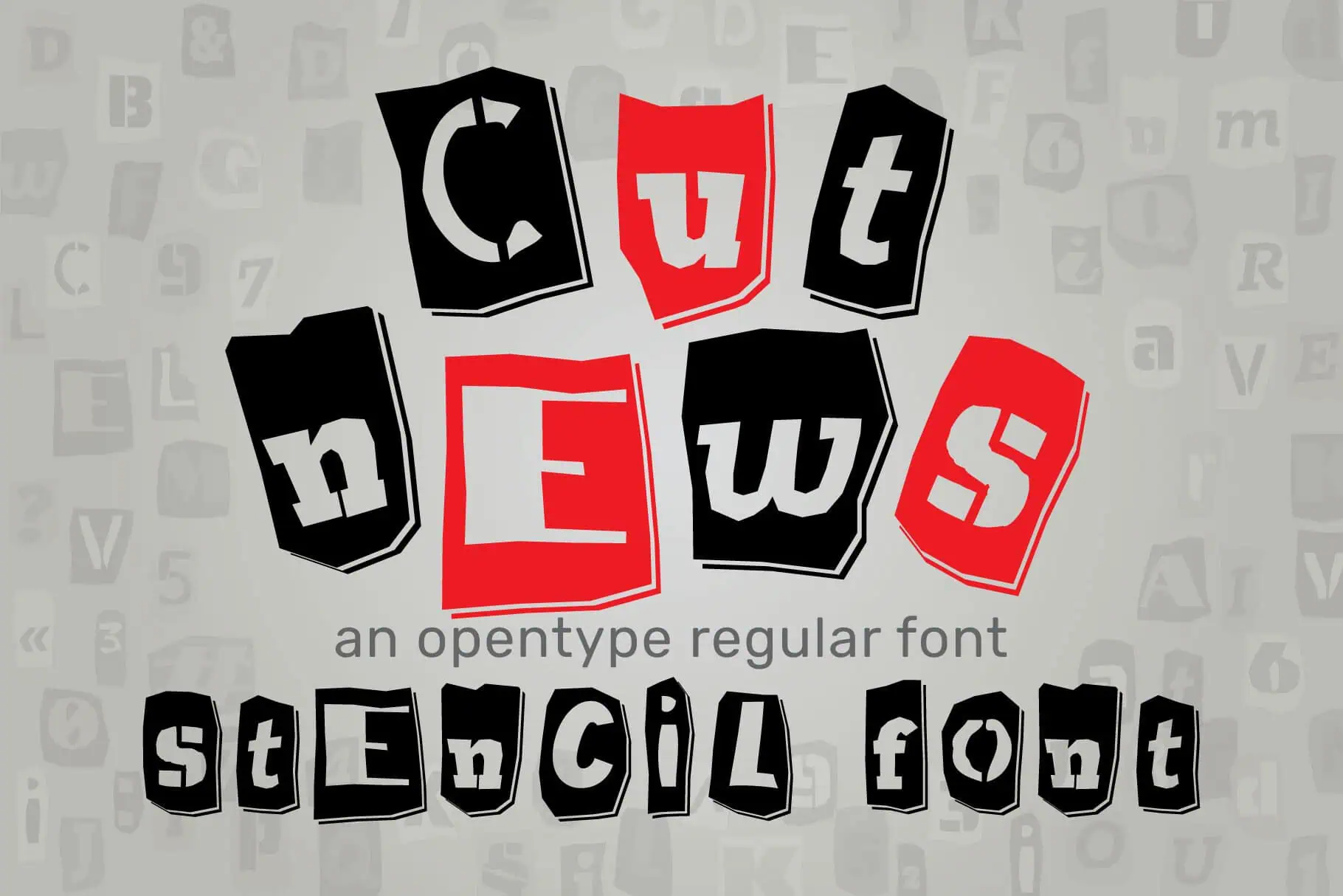 Cut News font preview from Creative Fabrica