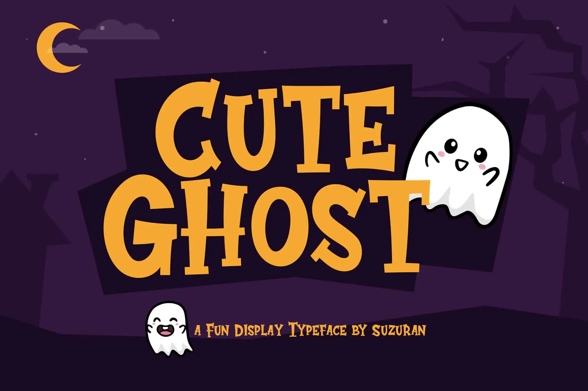 Cute Ghost font preview from Creative Fabrica