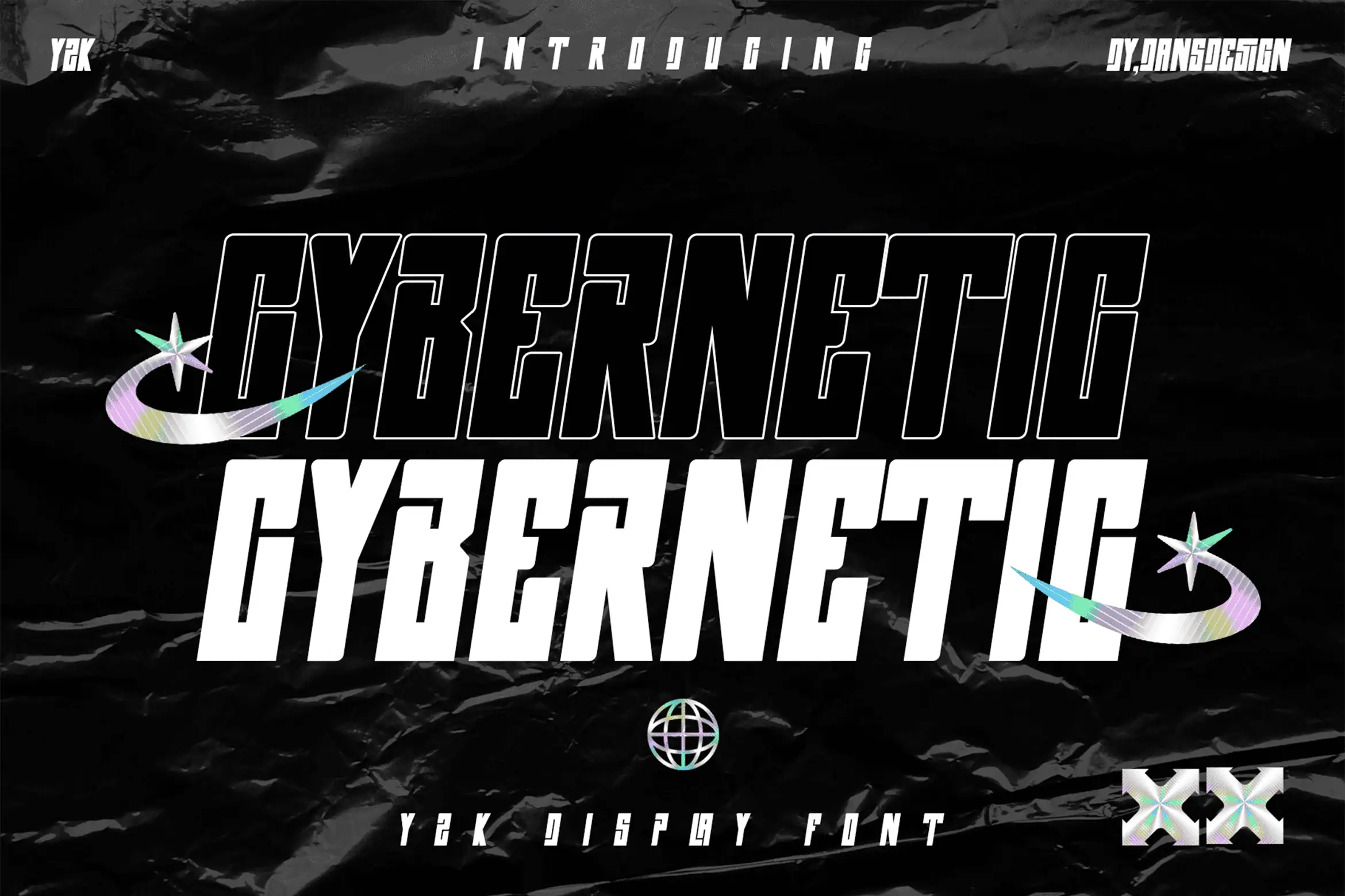 Cybernetic font preview from Creative Fabrica
