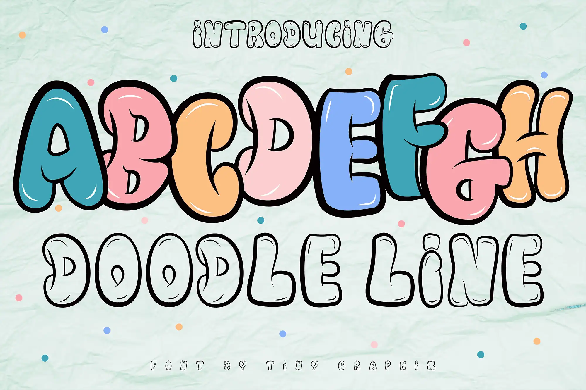 Doodle Line font preview from Creative Fabrica