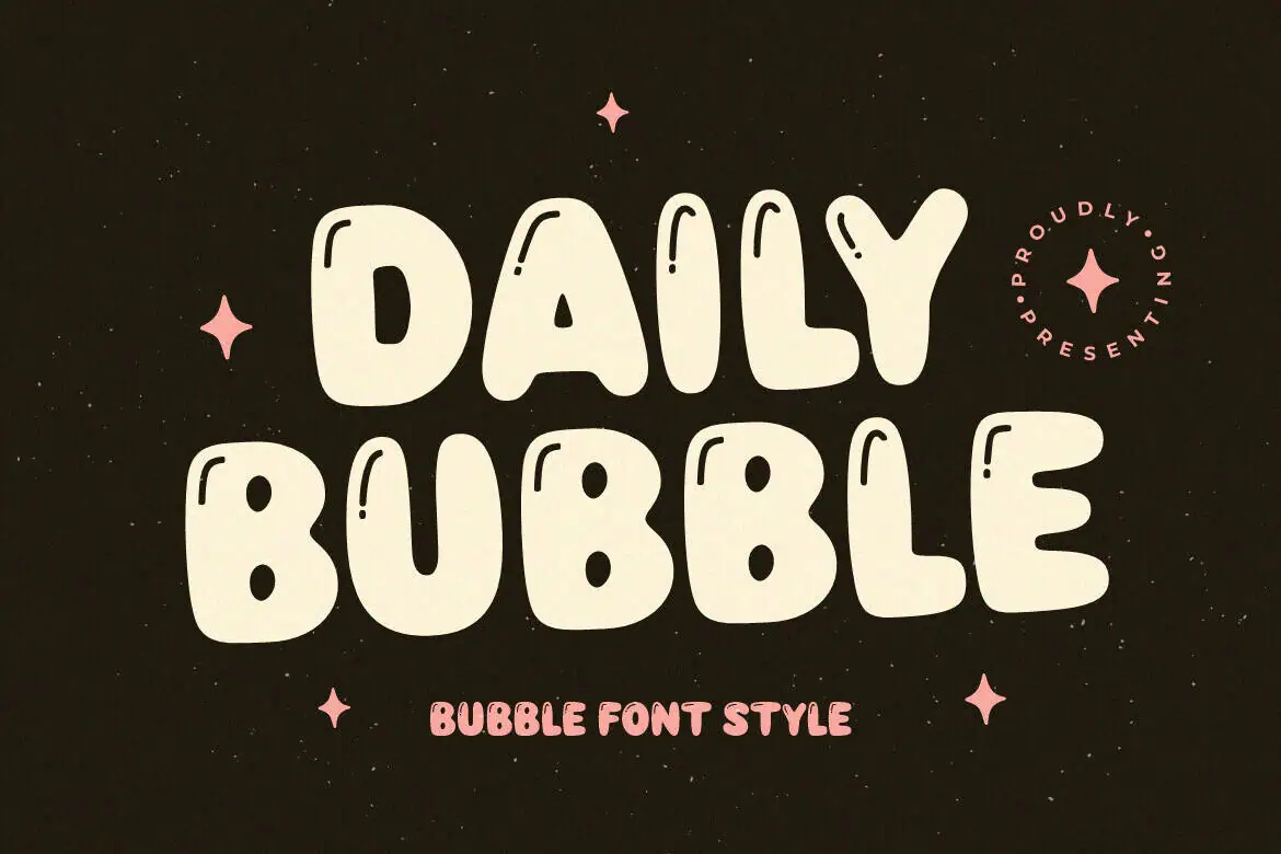 Daily Bubble font preview from Creative Fabrica