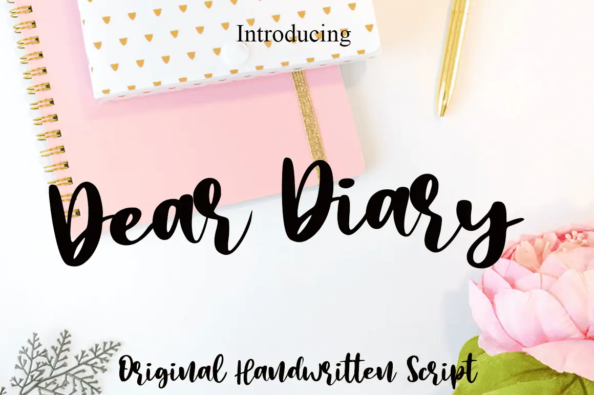 Dear Diary font preview from Creative Fabrica