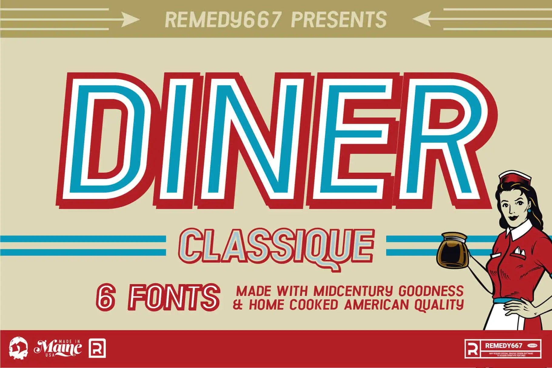 Diner Classique font preview from Creative Fabrica