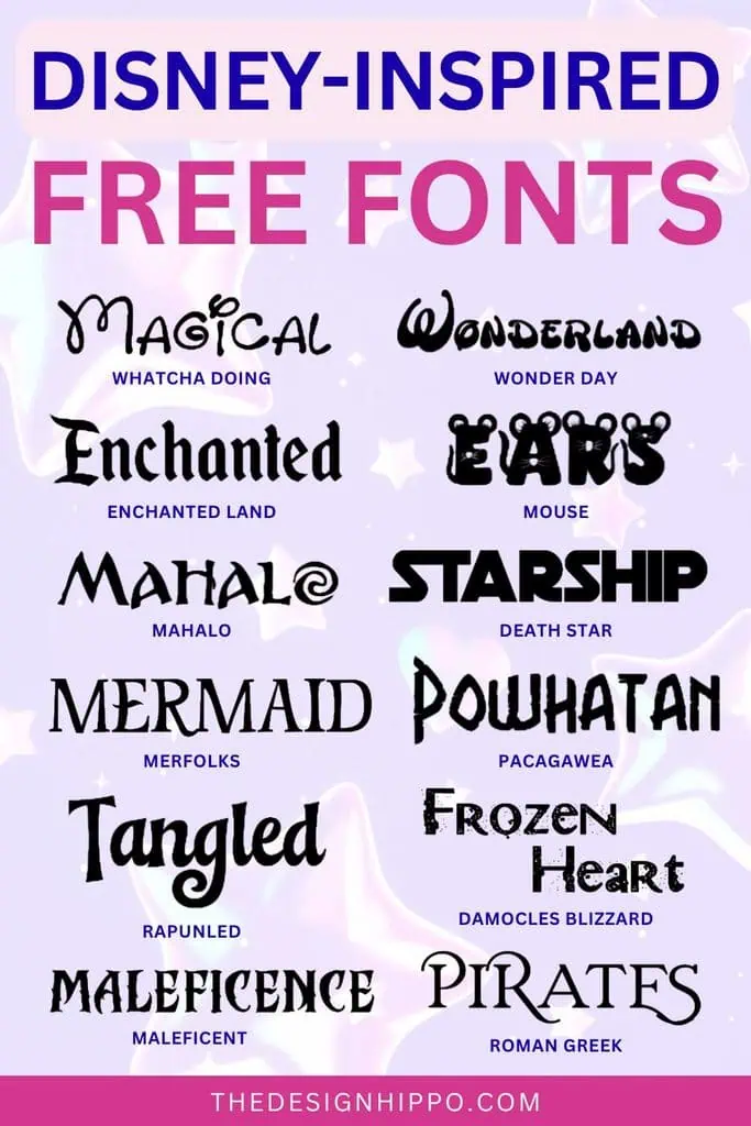 best free Disney inspired fonts for DIY crafts