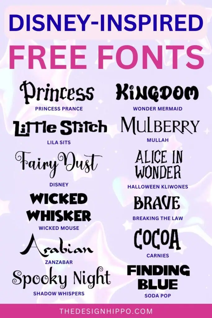 Disney fonts for Cricut