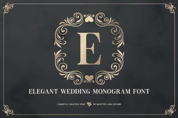 Elegant Wedding Monogram font preview from Creative Fabrica