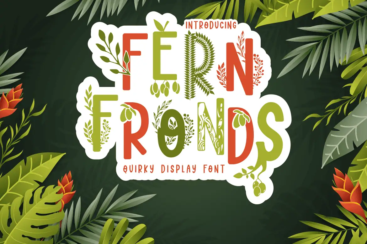 Fern Fronds font preview from Creative Fabrica