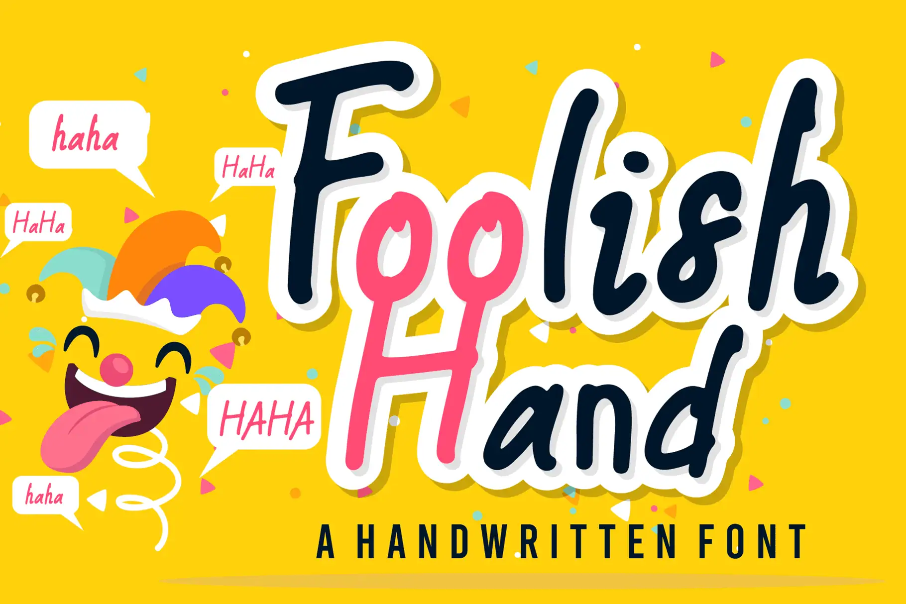 Foolish Hand font preview from Creative Fabrica