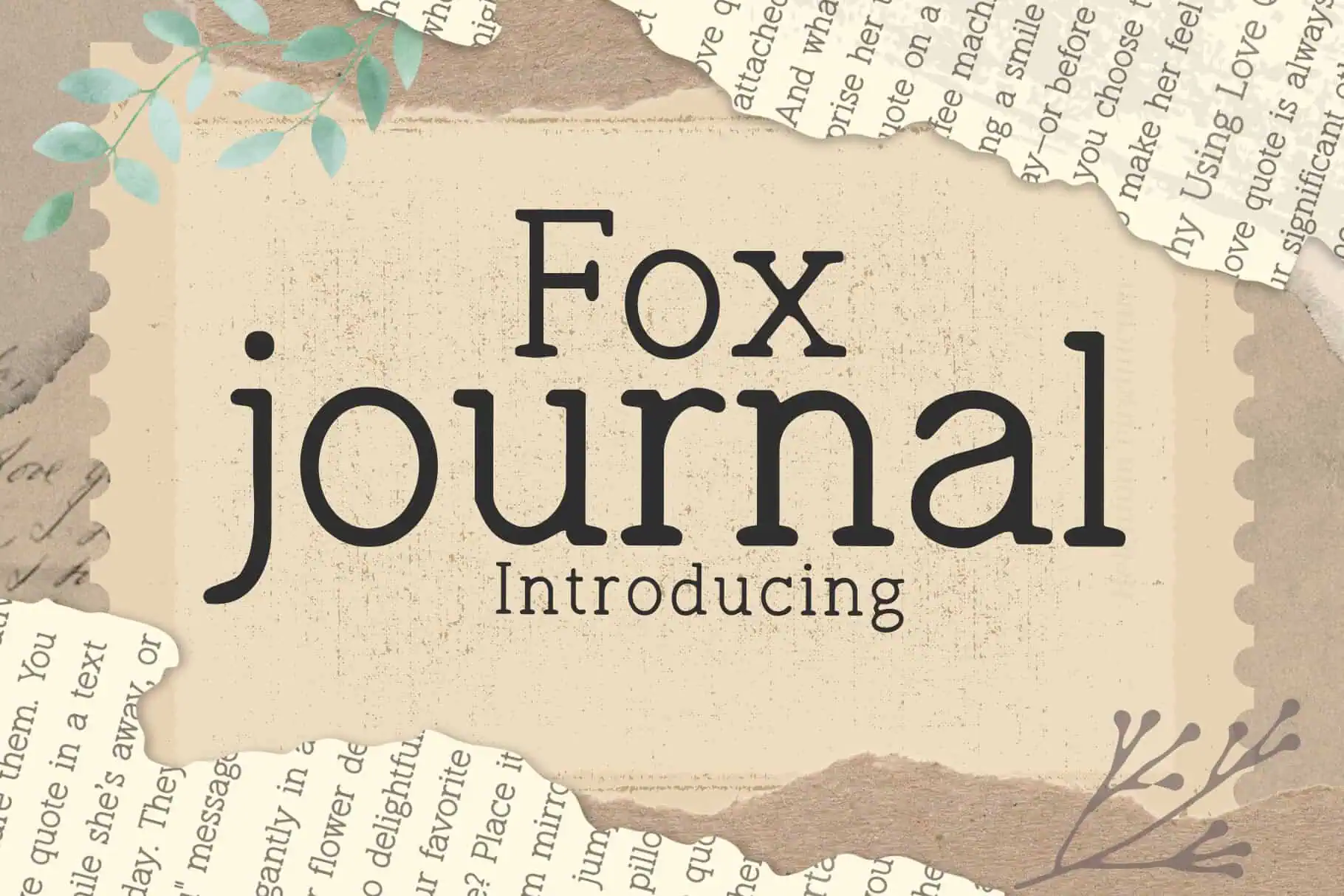 Fox Journal font preview from Creative Fabrica