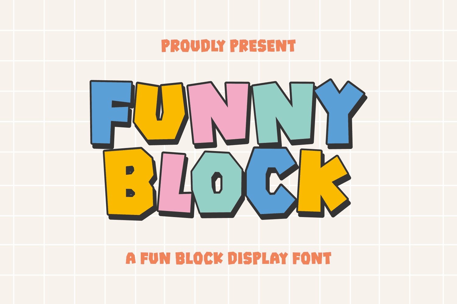 Funny Block font preview from Creative Fabrica