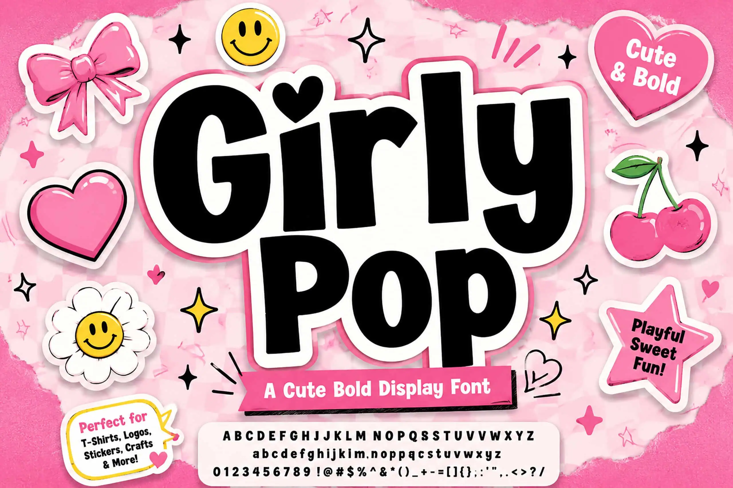 Girly Pop font preview from Creative Fabrica