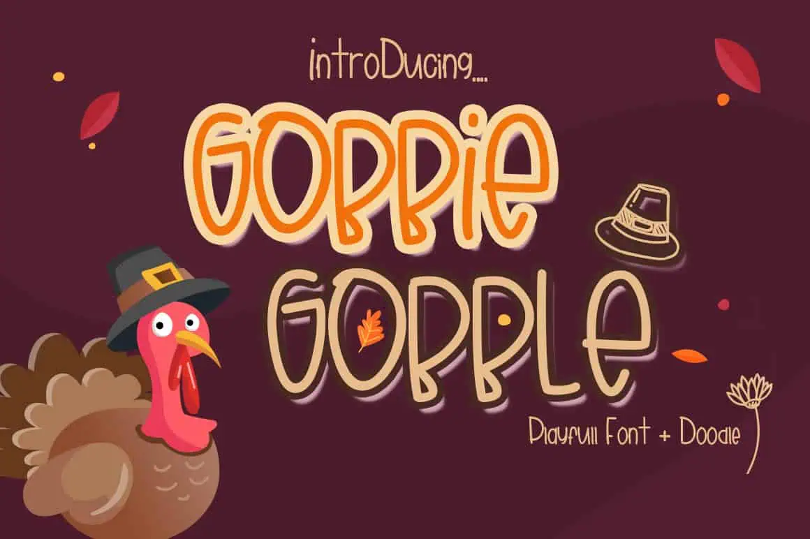 Gobbie Gobble font preview from Creative Fabrica