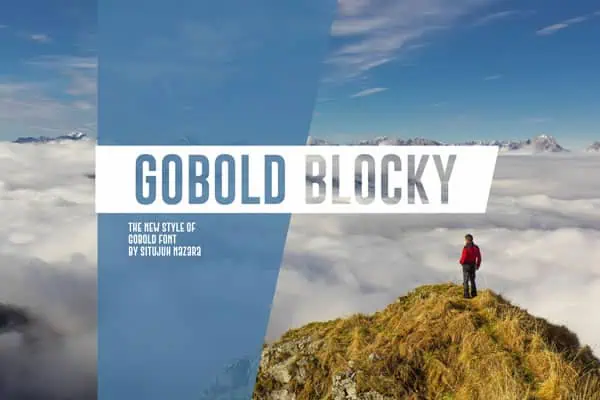 Gobold Blocky font preview from Creative Fabrica