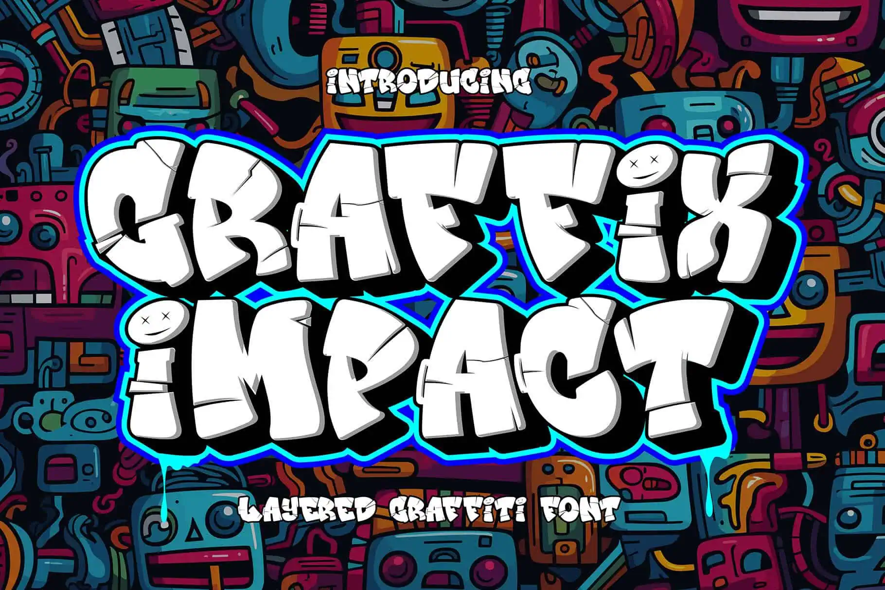 Graffix Impact font preview from Creative Fabrica