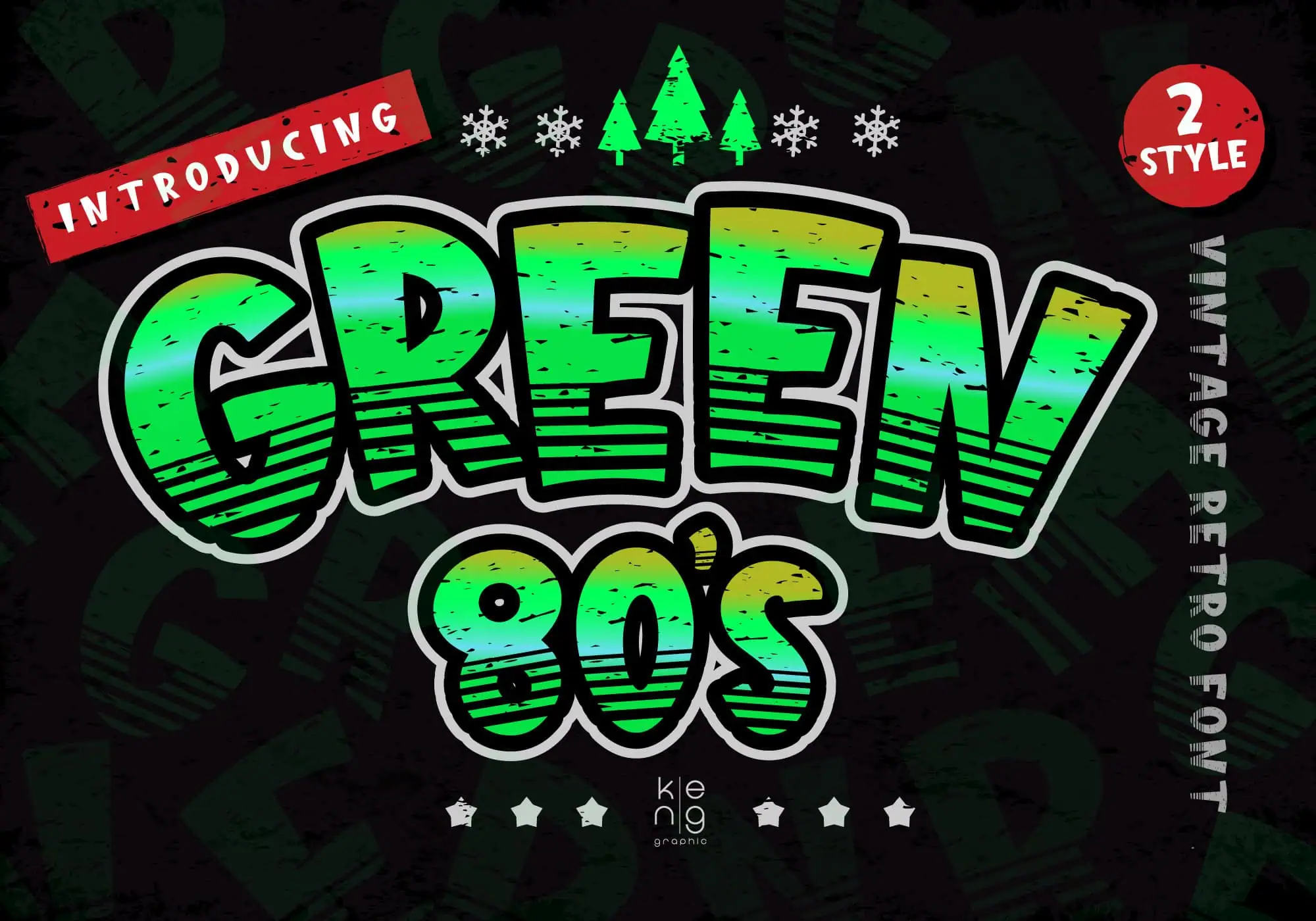 Green 80's font preview from Creative Fabrica