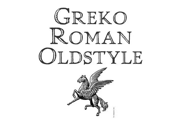 Greko Roman Old Style font preview from Creative Fabrica