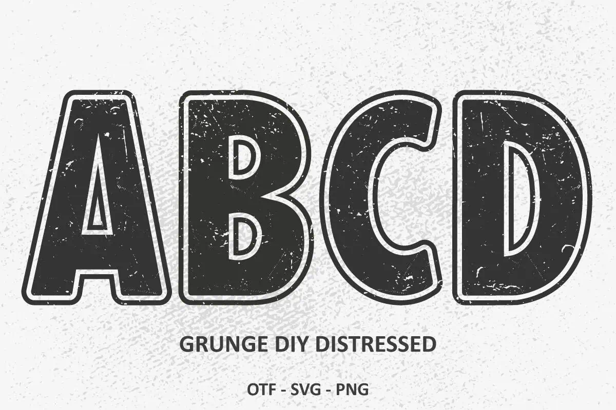 Grunge DIY Distressed font preview from Creative Fabrica