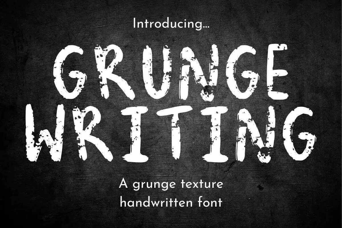 Grunge Writing font preview from Creative Fabrica