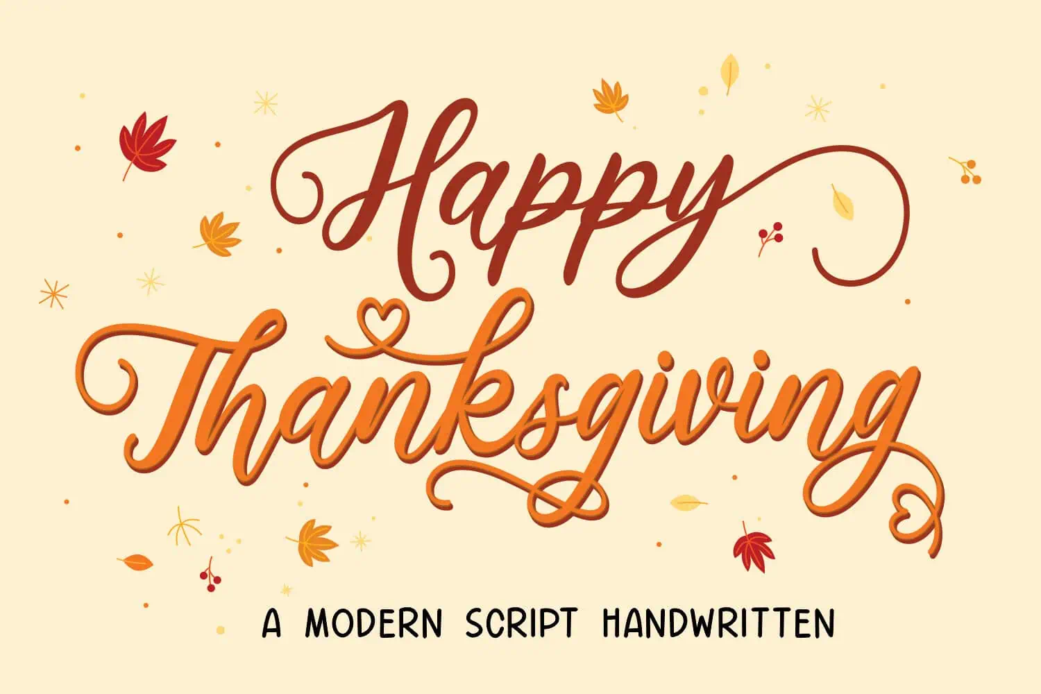 Happy Thanksgiving font preview from Creative Fabrica