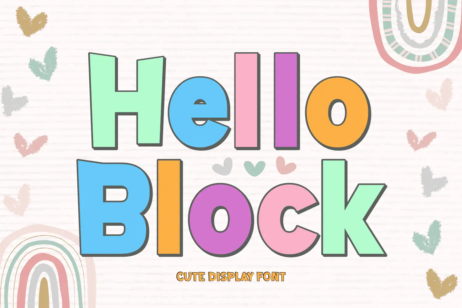 Hello Block font preview from Creative Fabrica