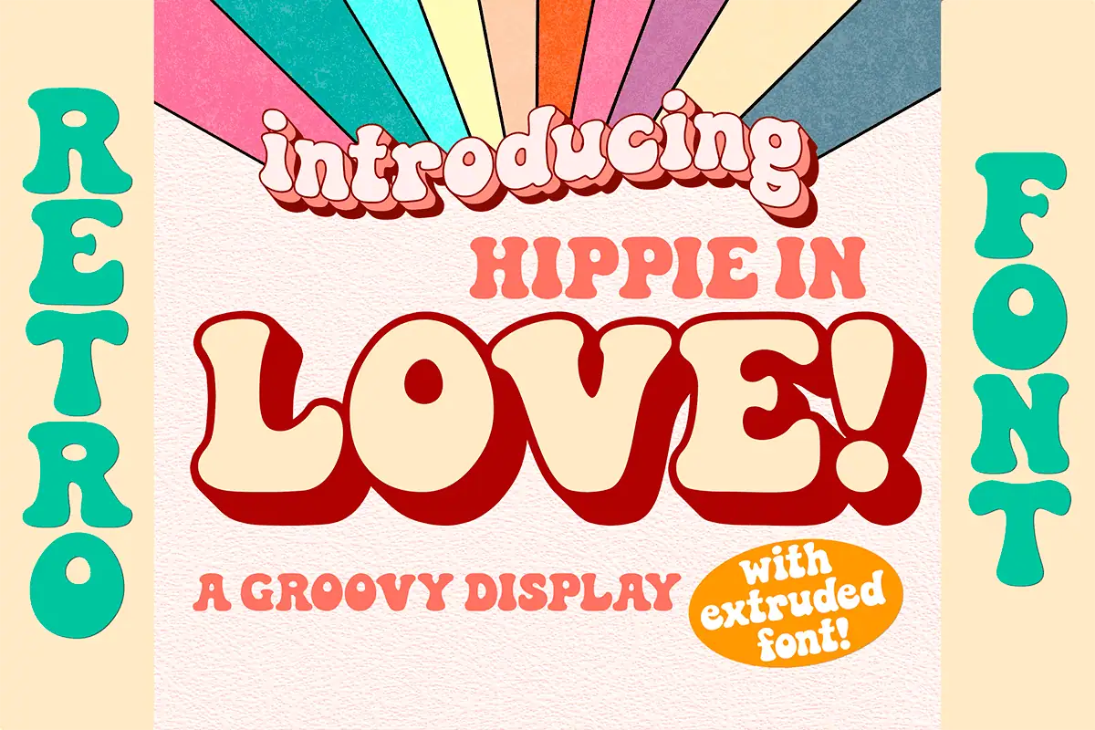 Hippie in Love font preview from Creative Fabrica
