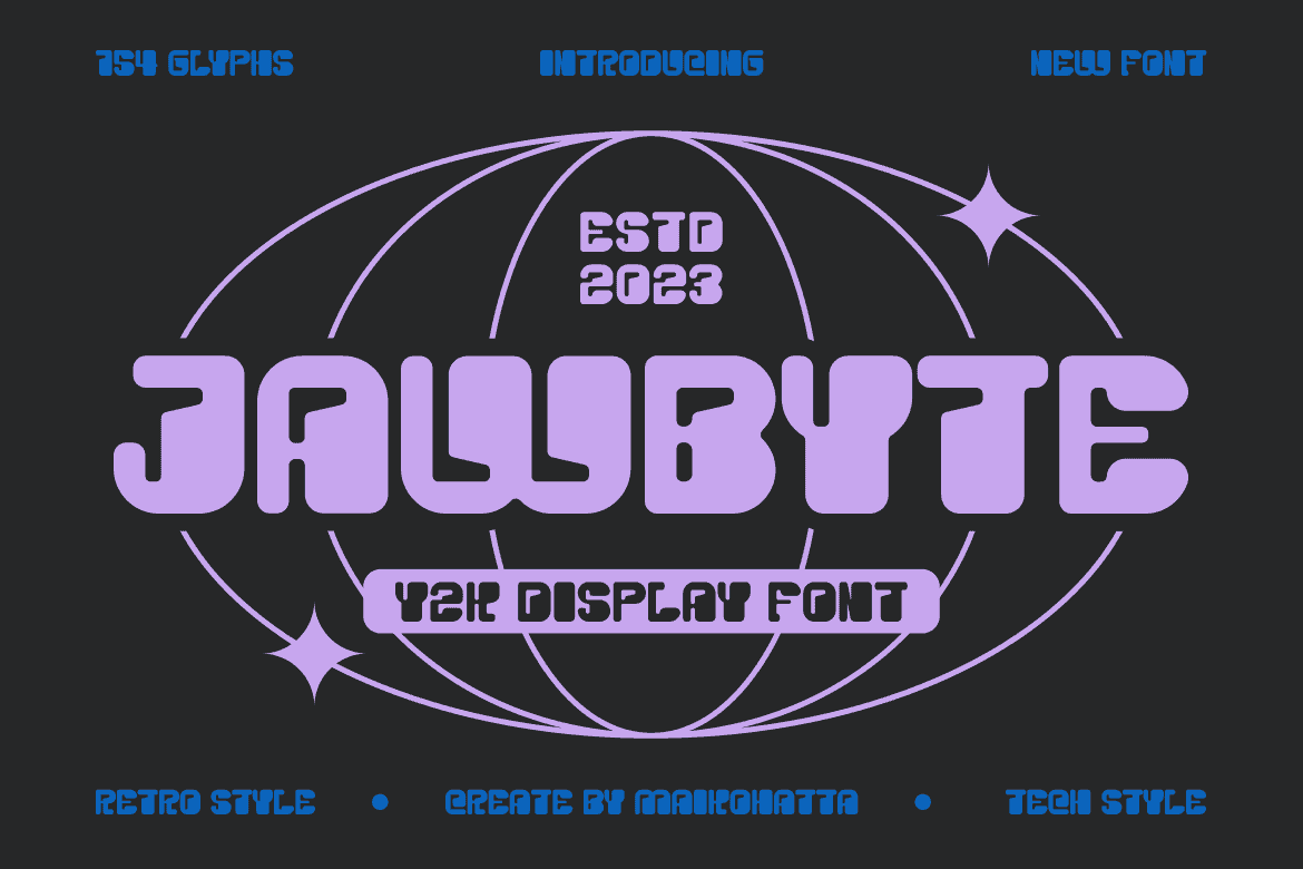Jawbyte font preview from Creative Fabrica
