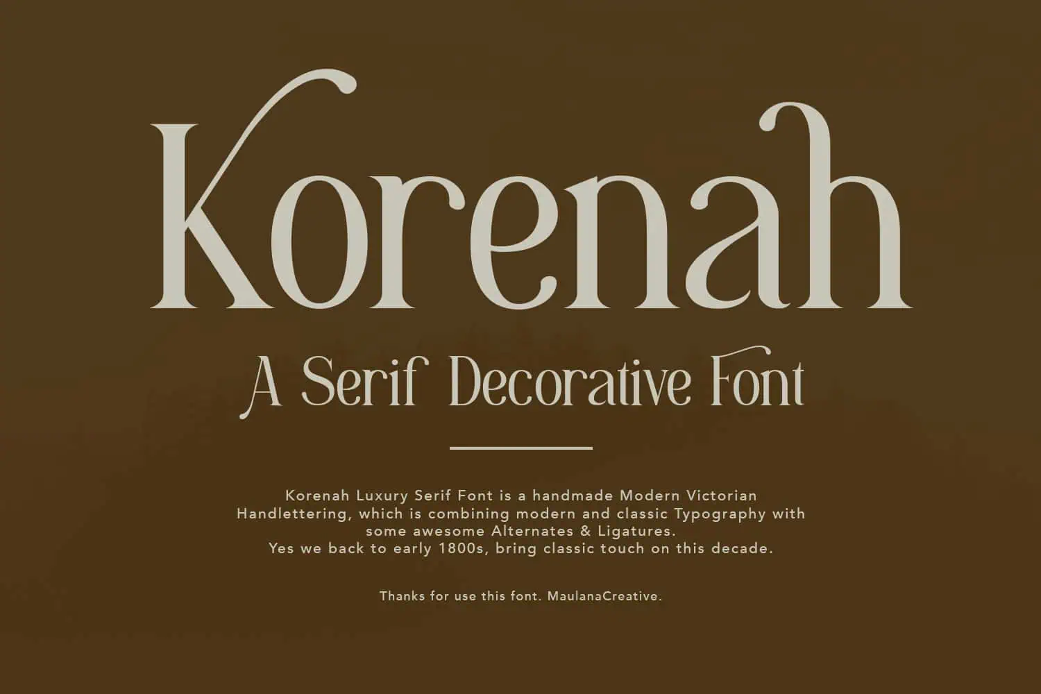 Korenah font preview from Creative Fabrica