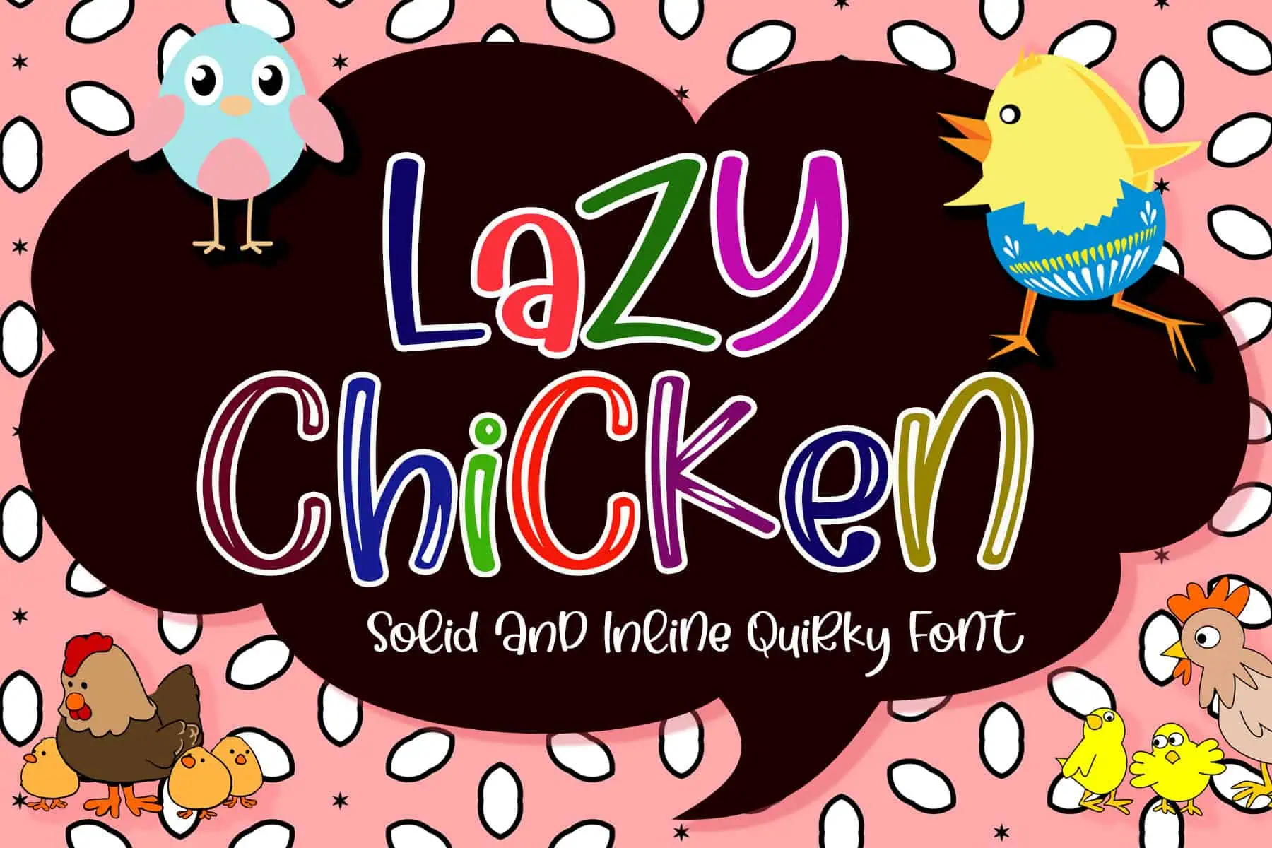 Lazy Chicken font preview from Creative Fabrica