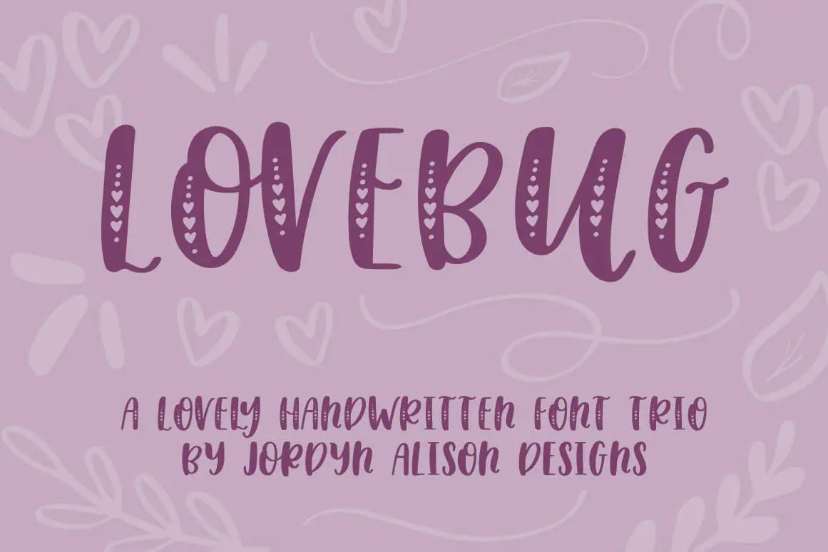 Lovebug font preview from Creative Fabrica