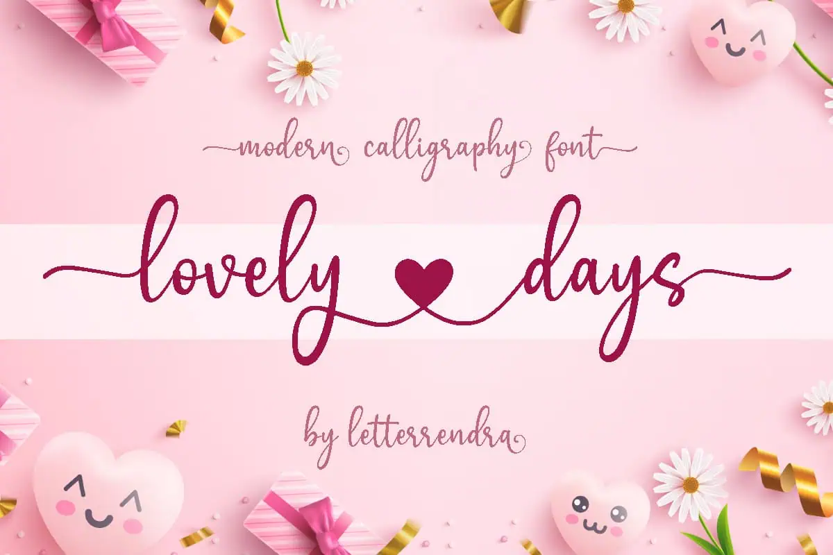 Lovely Days font preview from Creative Fabrica